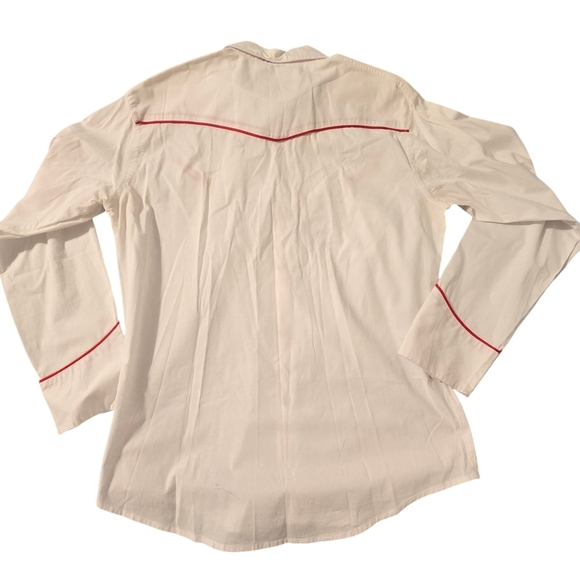 Osmar Red Embroidered  Western Snap Button Long Sleeve Shirt - Picture 2 of 7
